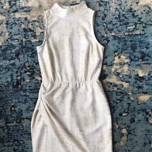 Venus White & Gold Asymmetric Dress
